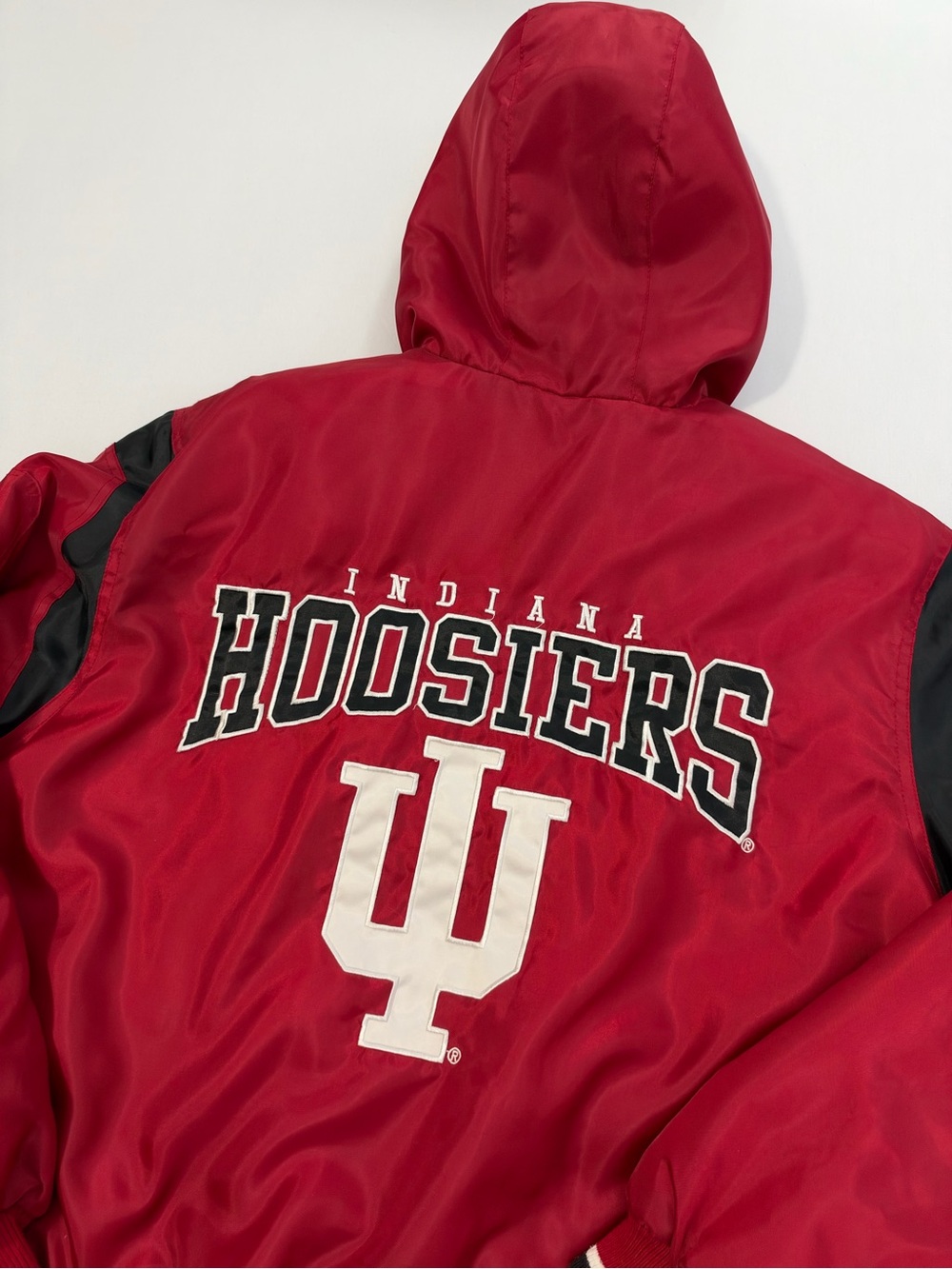 Collegiate Indiana Hoosiers Quilted Hooded Coat Mens XL Red Stitched IU Jacket